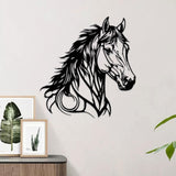 Maxbell 2x Horse Head Metal Art Artistic Gifts Wall Hanging for Bedroom Outdoor Barn 30cmx28.3cm