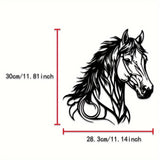 Maxbell 2x Horse Head Metal Art Artistic Gifts Wall Hanging for Bedroom Outdoor Barn 30cmx28.3cm