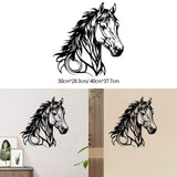 Maxbell 2x Horse Head Metal Art Artistic Gifts Wall Hanging for Bedroom Outdoor Barn 30cmx28.3cm