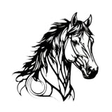 Maxbell 2x Horse Head Metal Art Artistic Gifts Wall Hanging for Bedroom Outdoor Barn 40cmx37.7cm