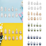 Maxbell 10Pcs Glass Bud Vases Cute Mini Flower Vases for Farmhouse Bookshelf Cabinet Transparent