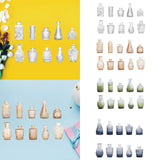 Maxbell 10Pcs Glass Bud Vases Cute Mini Flower Vases for Farmhouse Bookshelf Cabinet Transparent