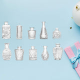 Maxbell 10Pcs Glass Bud Vases Cute Mini Flower Vases for Farmhouse Bookshelf Cabinet Transparent