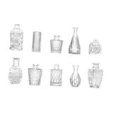 Maxbell 10Pcs Glass Bud Vases Cute Mini Flower Vases for Farmhouse Bookshelf Cabinet Transparent