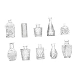 Maxbell 10Pcs Glass Bud Vases Cute Mini Flower Vases for Farmhouse Bookshelf Cabinet Transparent