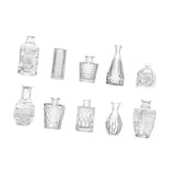 Maxbell 10Pcs Glass Bud Vases Cute Mini Flower Vases for Farmhouse Bookshelf Cabinet Transparent