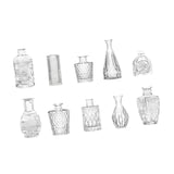 Maxbell 10Pcs Glass Bud Vases Cute Mini Flower Vases for Farmhouse Bookshelf Cabinet Transparent