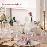 Maxbell 10Pcs Glass Bud Vases Cute Mini Flower Vases for Farmhouse Bookshelf Cabinet Transparent