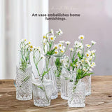 Maxbell 10Pcs Glass Bud Vases Cute Mini Flower Vases for Farmhouse Bookshelf Cabinet Transparent