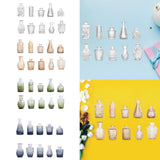 Maxbell 10Pcs Glass Bud Vases Cute Mini Flower Vases for Farmhouse Bookshelf Cabinet Transparent