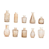 Maxbell 10Pcs Glass Bud Vases Cute Mini Flower Vases for Farmhouse Bookshelf Cabinet Brown