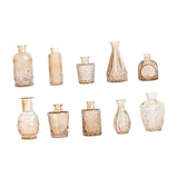 Maxbell 10Pcs Glass Bud Vases Cute Mini Flower Vases for Farmhouse Bookshelf Cabinet Brown
