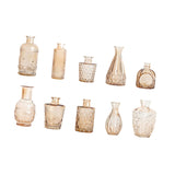 Maxbell 10Pcs Glass Bud Vases Cute Mini Flower Vases for Farmhouse Bookshelf Cabinet Brown