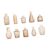 Maxbell 10Pcs Glass Bud Vases Cute Mini Flower Vases for Farmhouse Bookshelf Cabinet Brown