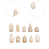 Maxbell 10Pcs Glass Bud Vases Cute Mini Flower Vases for Farmhouse Bookshelf Cabinet Brown