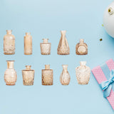Maxbell 10Pcs Glass Bud Vases Cute Mini Flower Vases for Farmhouse Bookshelf Cabinet Brown
