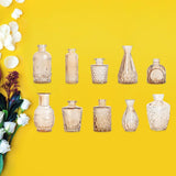 Maxbell 10Pcs Glass Bud Vases Cute Mini Flower Vases for Farmhouse Bookshelf Cabinet Brown