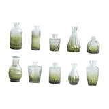 Maxbell 10Pcs Glass Bud Vases Cute Mini Flower Vases for Farmhouse Bookshelf Cabinet Green