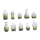 Maxbell 10Pcs Glass Bud Vases Cute Mini Flower Vases for Farmhouse Bookshelf Cabinet Green