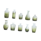 Maxbell 10Pcs Glass Bud Vases Cute Mini Flower Vases for Farmhouse Bookshelf Cabinet Green