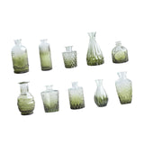 Maxbell 10Pcs Glass Bud Vases Cute Mini Flower Vases for Farmhouse Bookshelf Cabinet Green