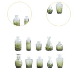 Maxbell 10Pcs Glass Bud Vases Cute Mini Flower Vases for Farmhouse Bookshelf Cabinet Green