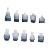 Maxbell 10Pcs Glass Bud Vases Cute Mini Flower Vases for Farmhouse Bookshelf Cabinet Blue