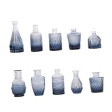 Maxbell 10Pcs Glass Bud Vases Cute Mini Flower Vases for Farmhouse Bookshelf Cabinet Blue
