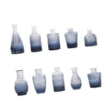 Maxbell 10Pcs Glass Bud Vases Cute Mini Flower Vases for Farmhouse Bookshelf Cabinet Blue