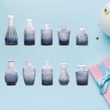 Maxbell 10Pcs Glass Bud Vases Cute Mini Flower Vases for Farmhouse Bookshelf Cabinet Blue