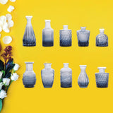 Maxbell 10Pcs Glass Bud Vases Cute Mini Flower Vases for Farmhouse Bookshelf Cabinet Blue