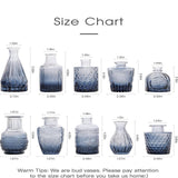 Maxbell 10Pcs Glass Bud Vases Cute Mini Flower Vases for Farmhouse Bookshelf Cabinet Blue