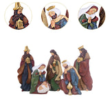 Maxbell Nativity Scene Ornament Set Resin Statue Art Craft for Office Shelf Festival