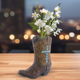 Maxbell Resin Vase Boot Shaped Vase Mini Flower Vase for Living Room Balcony Bedroom