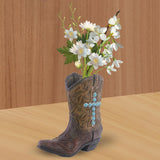 Maxbell Resin Vase Boot Shaped Vase Mini Flower Vase for Living Room Balcony Bedroom