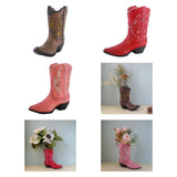 Maxbell Resin Vase Cowgirl Boot Vase Cute Dried Flower Vase for Farmhouse Book Shelf Brown