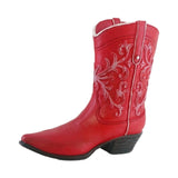 Maxbell Resin Vase Cowgirl Boot Vase Cute Dried Flower Vase for Farmhouse Book Shelf Red