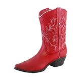 Maxbell Resin Vase Cowgirl Boot Vase Cute Dried Flower Vase for Farmhouse Book Shelf Red
