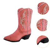 Maxbell Resin Vase Cowgirl Boot Vase Cute Dried Flower Vase for Farmhouse Book Shelf Pink
