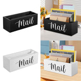 Maxbell Mail Holder Box Wall Mounted Rustic Letter Holders for Farmhouse Home Office Black