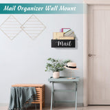 Maxbell Mail Holder Box Wall Mounted Rustic Letter Holders for Farmhouse Home Office Black