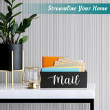 Maxbell Mail Holder Box Wall Mounted Rustic Letter Holders for Farmhouse Home Office Black