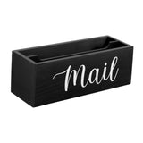 Maxbell Mail Holder Box Wall Mounted Rustic Letter Holders for Farmhouse Home Office Black