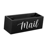 Maxbell Mail Holder Box Wall Mounted Rustic Letter Holders for Farmhouse Home Office Black