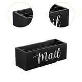Maxbell Mail Holder Box Wall Mounted Rustic Letter Holders for Farmhouse Home Office Black