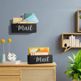 Maxbell Mail Holder Box Wall Mounted Rustic Letter Holders for Farmhouse Home Office Black