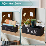 Maxbell Mail Holder Box Wall Mounted Rustic Letter Holders for Farmhouse Home Office Black