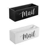 Maxbell Mail Holder Box Wall Mounted Rustic Letter Holders for Farmhouse Home Office Black