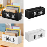 Maxbell Mail Holder Box Wall Mounted Rustic Letter Holders for Farmhouse Home Office Black