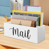 Maxbell Mail Holder Box Wall Mounted Rustic Letter Holders for Farmhouse Home Office White